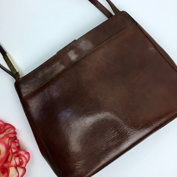 Fossil Handbags - FOSSIL Brown LEATHER Shoulder Bag Purse